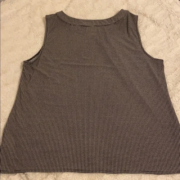 Talbots black and white houndstooth sleeveless top XL - Picture 3 of 8
